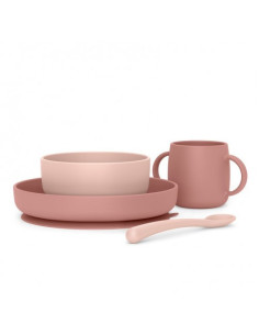 SUAVINEX VAJILLA INFANTIL SILICONA ROSA