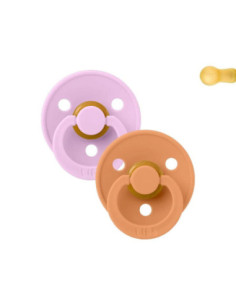 TUTETE CHUPETE BIBS 2 0-6M VIOLETA/CALABAZA
