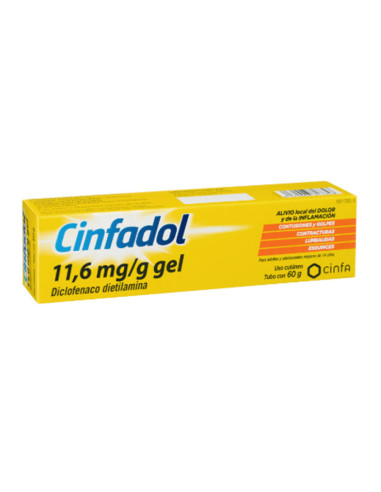 CINFADOL 10 MG/G GEL TOPICO 60 G