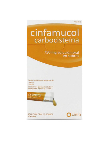 CINFAMUCOL CARBOCISTEINA 750 MG 12 SOBR