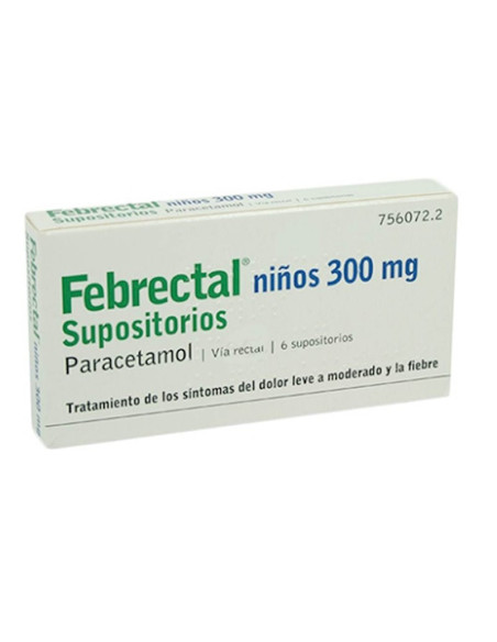FEBRECTAL INFANTIL 300 MG 6 SUPOSITORIOS