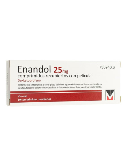 ENANDOL 25 MG 10 COMPRIMIDOS RECUBIERTOS