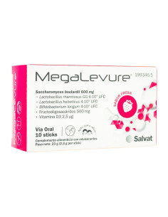 MEGALEVURE 10 STICKS SABOR FRESA