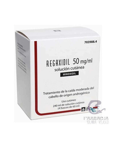 REGAXIDIL 50 MG/ML SOLUCION CUTANEA 4 FRASCOS 60