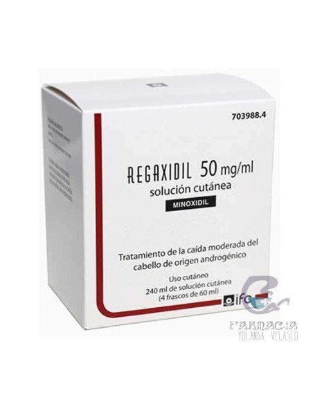 REGAXIDIL 50 MG/ML SOLUCION CUTANEA 4 FRASCOS 60